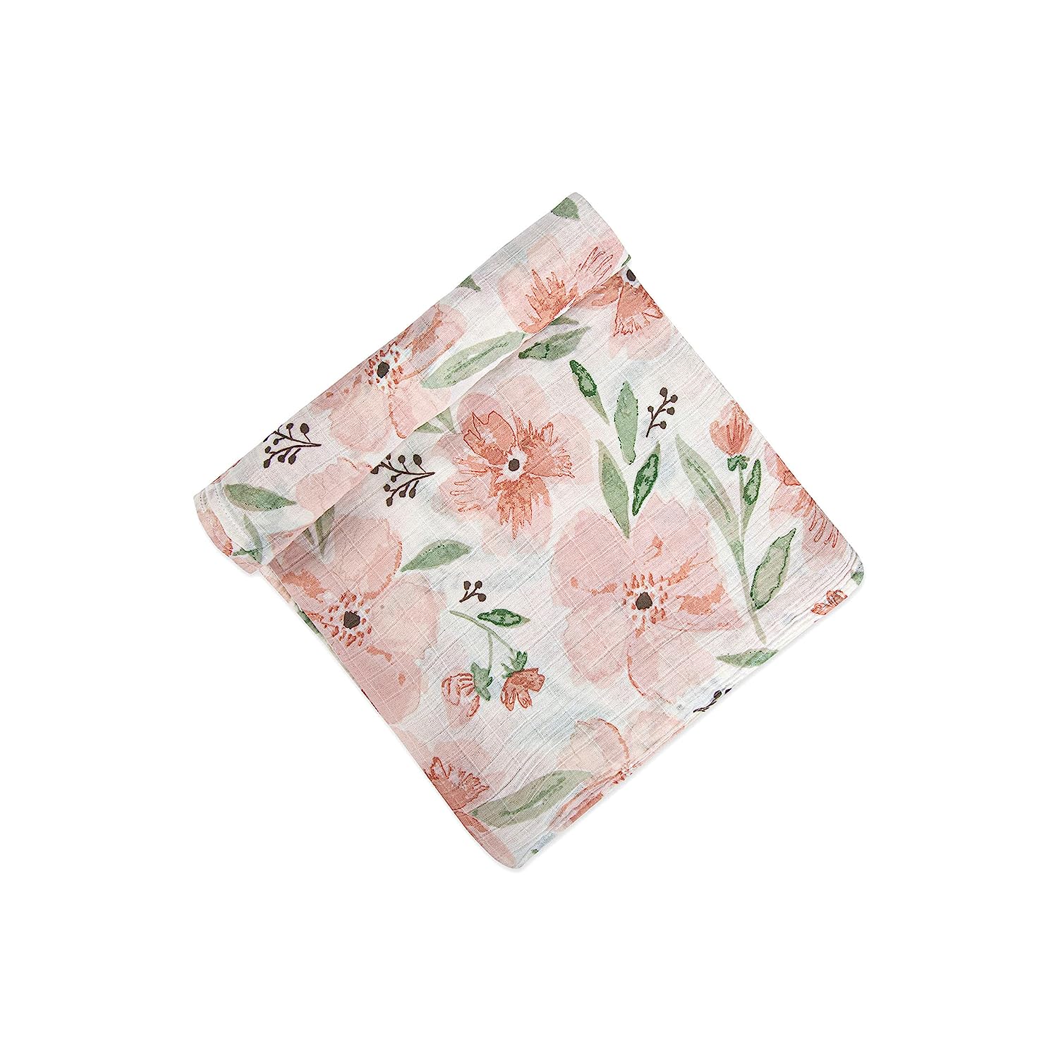 Crane Baby Soft Muslin Swaddle Blanket, Soft Swaddle Wrap for Boys and Girls, Floral, 47" x 47" - Image 2